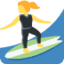 Woman Surfing emoji, Twitter / X design
