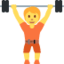Person Lifting Weights emoji, Twitter / X design