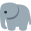 Elephant emoji, Twitter / X design
