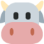 Cow Face emoji, Twitter / X design