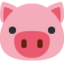 Pig Face emoji, Twitter / X design