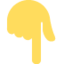 Backhand Index Pointing Down emoji, Twitter / X design