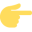 Backhand Index Pointing Right emoji, Twitter / X design