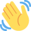 Waving Hand emoji, Twitter / X design