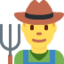 Download Man Farmer emoji, Twitter / X style