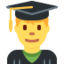Download Man Student emoji, Twitter / X style