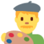 Man Artist emoji, Twitter / X design