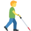 Man With White Cane Facing Right emoji, Twitter / X design