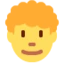 Man Curly Hair emoji on Discord