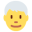 Download Man White Hair emoji, Twitter / X style