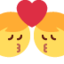 Couple Men Kiss emoji, Twitter / X design