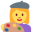 Woman Artist emoji, Twitter / X design