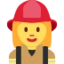 Woman Firefighter emoji, Twitter / X design