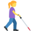 Woman With White Cane Facing Right emoji