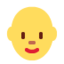Woman Bald emoji, Twitter / X design