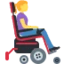 Woman In Motorized Wheelchair Facing Right emoji, Twitter / X design