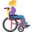 Woman In Manual Wheelchair Facing Right emoji