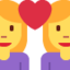 Couple Women Heart emoji, Twitter / X design
