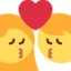 Couple Woman Man Kiss emoji, Twitter / X design