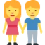 Woman and Man Holding Hands emoji, Twitter / X design
