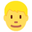 Man Blond Hair emoji, Twitter / X design