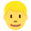 Man Blond Hair emoji on Discord