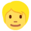 Person: Blond Hair emoji on Discord