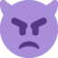 Download Angry Face with Horns emoji, Twitter / X style