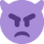 Angry Face with Horns emoji, Twitter / X design