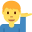 Man Tipping Hand emoji, Twitter / X design