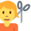 Person Getting Haircut emoji, Twitter / X design
