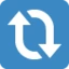 Clockwise Vertical Arrows emoji, Twitter / X design