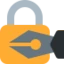 Locked with Pen emoji, Twitter / X design