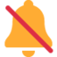 Bell With Slash emoji, Twitter / X design
