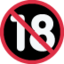 Download No One Under Eighteen emoji, Twitter / X style