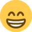 Beaming Face with Smiling Eyes on Twitter / X