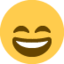 Grinning Face with Smiling Eyes emoji, Twitter / X design