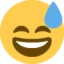 Grinning Face with Sweat emoji on Discord