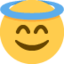 Smiling Face with Halo emoji, Twitter / X design