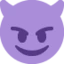 Smiling Face with Horns emoji, Twitter / X design