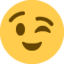 Winking Face emoji, Twitter / X design