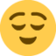 Relieved Face emoji, Twitter / X design