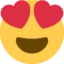Smiling Face with Heart-eyes emoji, Twitter / X design