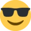 Smiling Face with Sunglasses emoji, Twitter / X design