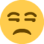 Download Unamused Face emoji, Twitter / X style