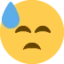 Downcast Face with Sweat emoji on Discord