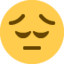 Pensive Face emoji, Twitter / X design
