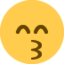 Kissing Face with Smiling Eyes emoji, Twitter / X design