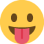 Face with Tongue emoji, Twitter / X design