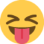 Squinting Face with Tongue emoji, Twitter / X design
